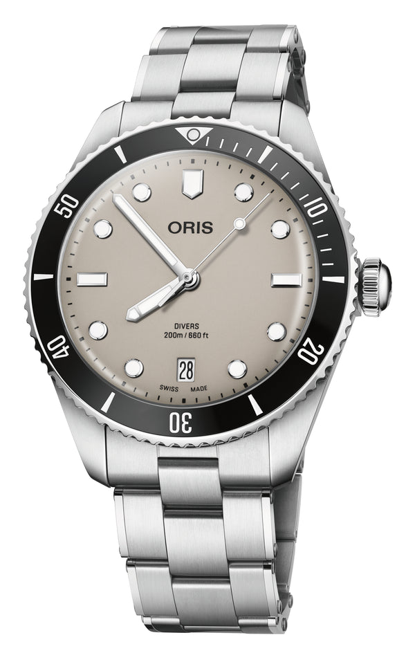 Oris Divers Date Beige 39mm Watch 01 733 7795 4051