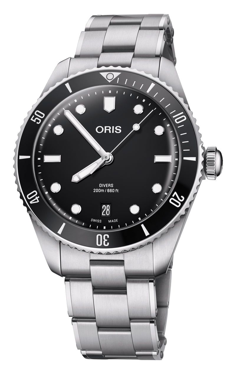 Oris Divers Date Black 39mm Watch 01 733 7795 4054