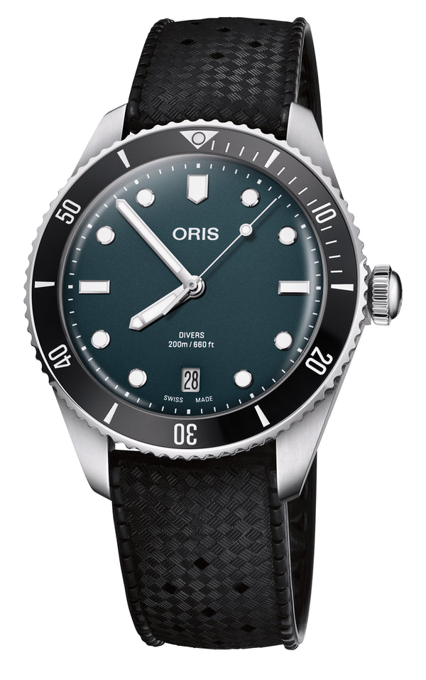 Oris Divers Date Blue 39mm Watch 01 733 7795 4055