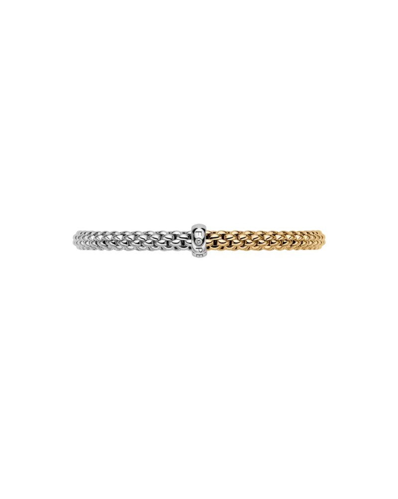 Fope Solo 18ct Flex'it Bicolour and Diamond Bracelet