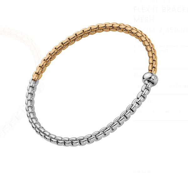 Fope Eka 18ct Flex'it Bicolour and Diamond Bracelet