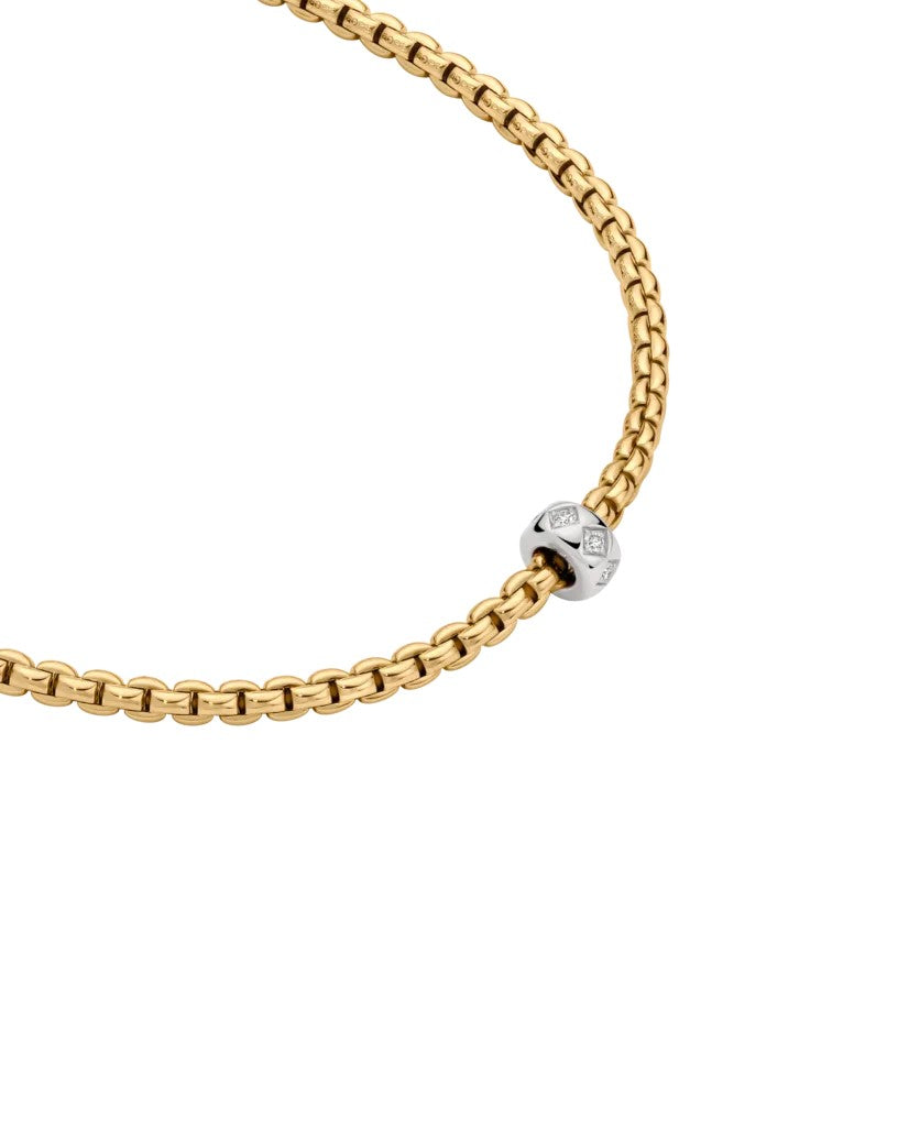 Fope Eka 18ct Yellow Gold Necklet with Rhombus-Set Diamonds