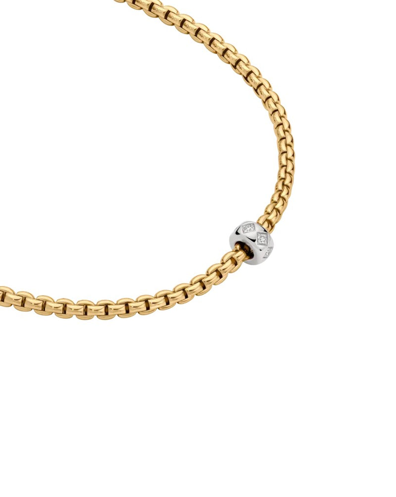 Fope Eka 18ct Yellow Gold Necklet with Rhombus-Set Diamonds