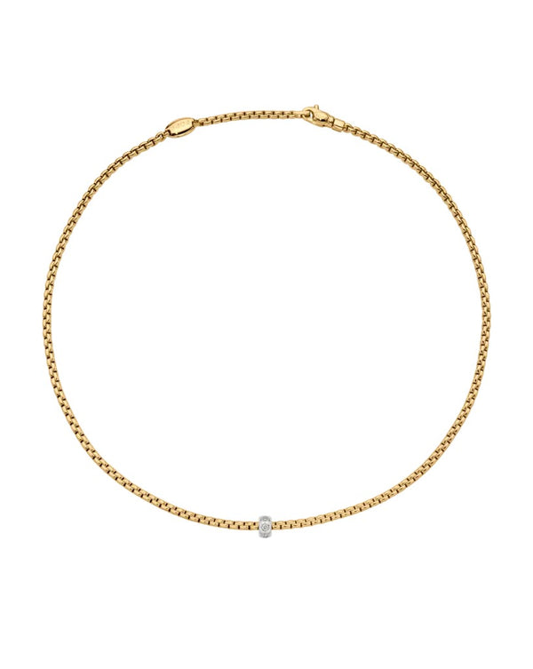 Fope Eka 18ct Yellow Gold Necklet with Rhombus-Set Diamonds