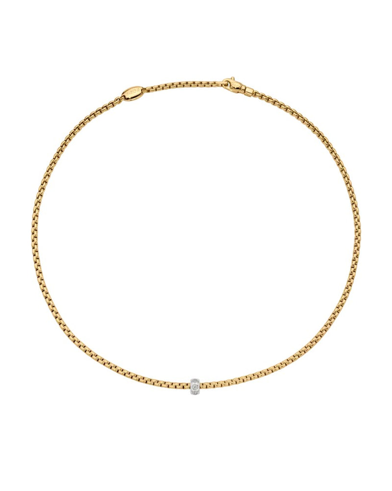 Fope Eka 18ct Yellow Gold Necklet with Rhombus-Set Diamonds