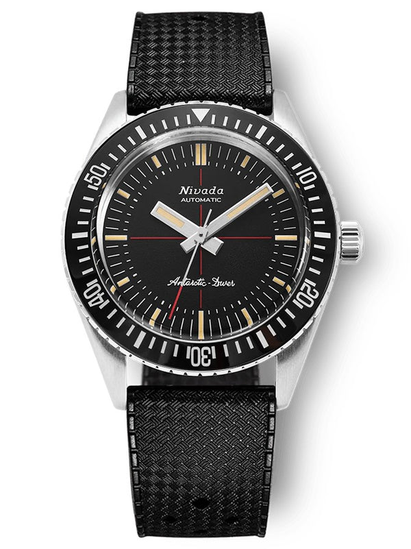 Nivada Grenchen Antarctic Diver, No Date on Rubber Tropic 38mm Watch 32044A01