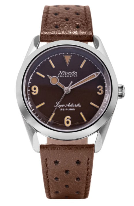 Nivada Grenchen Super Antarctic Brown 38mm Watch 32031A23