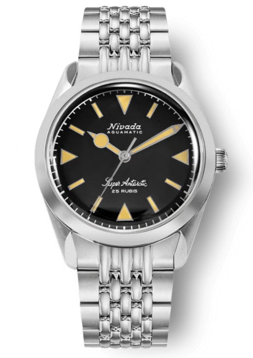 Nivada Grenchen Super Antarctic 38mm Black & Yellow Watch 32024A04