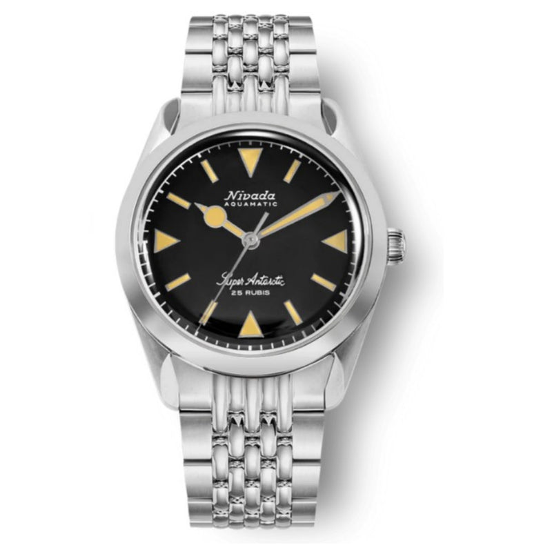 Nivada Grenchen Super Antarctic 38mm Black & Yellow Watch 32024A04