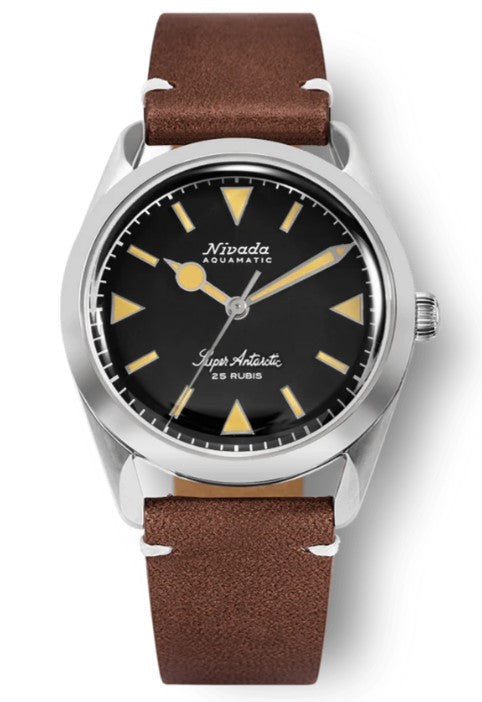 Nivada Grenchen Super Antarctic 38mm Black & Yellow Watch 32024A02