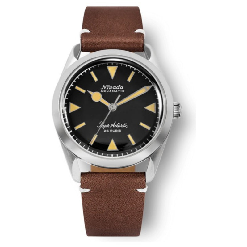 Nivada Grenchen Super Antarctic 38mm Black & Yellow Watch 32024A02