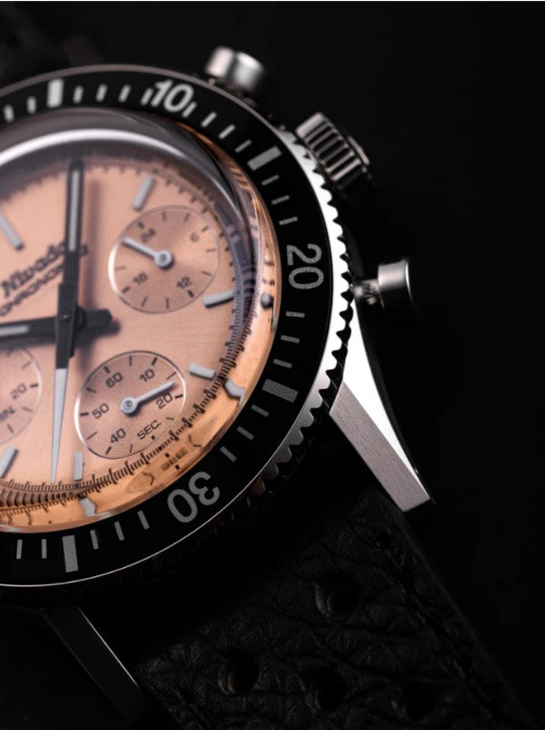 Nivada Grenchen Chronoking Mecaquartz Salmon 38mm Limited Edition Watch 87043Q01