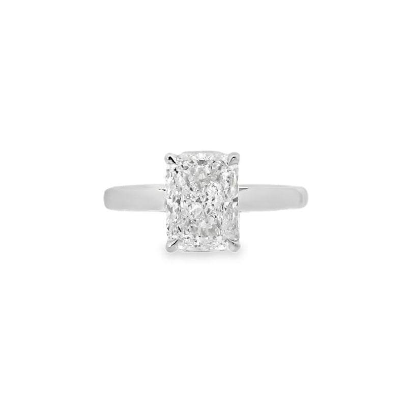 Radiant Cut Single Stone 2.03ct Lab Grown Diamond, Platinum Ring