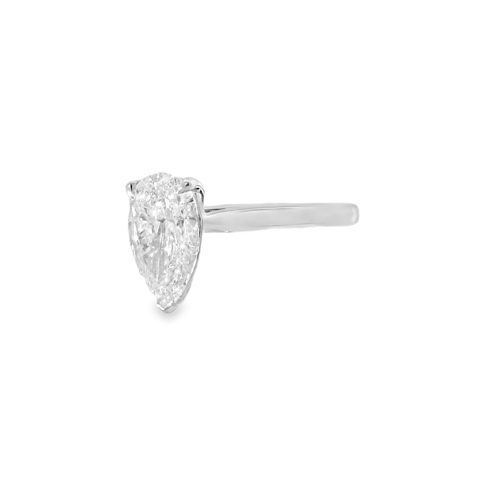 Pear Cut Single Stone 2.04ct Lab Grown Diamond, Platinum