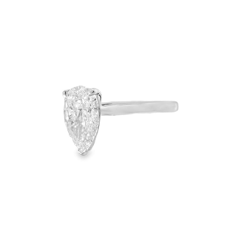 Pear Cut Single Stone 2.04ct Lab Grown Diamond, Platinum
