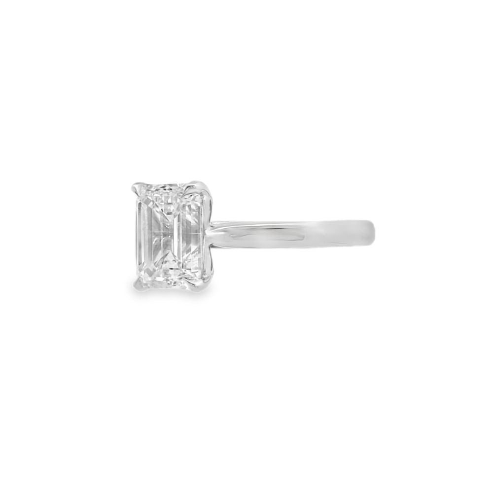 Emerald Cut Single Stone 2.04ct Lab Grown Diamond, Platinum