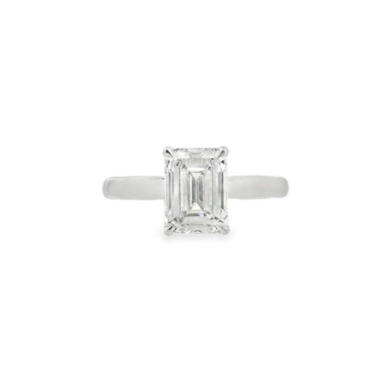 Emerald Cut Single Stone 2.04ct Lab Grown Diamond, Platinum