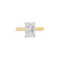 Emerald Cut Single Stone 2.10ct Lab Grown Diamond, 18ct Yellow Gold Ring