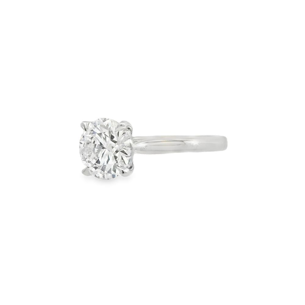 Round Brilliant Cut Single Stone 2.00ct Lab Grown Diamond, Platinum Ring