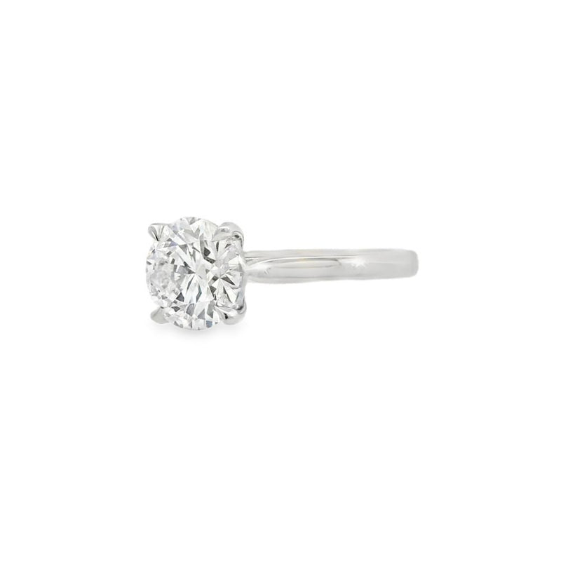 Round Brilliant Cut Single Stone 2.00ct Lab Grown Diamond, Platinum Ring