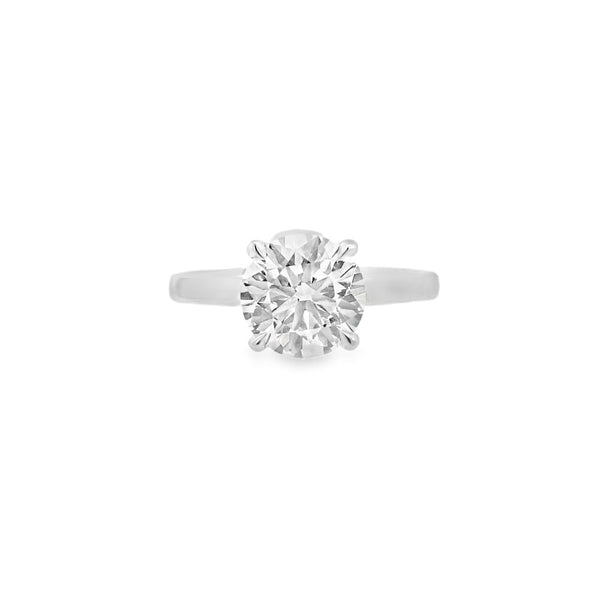 Round Brilliant Cut Single Stone 2.00ct Lab Grown Diamond, Platinum Ring