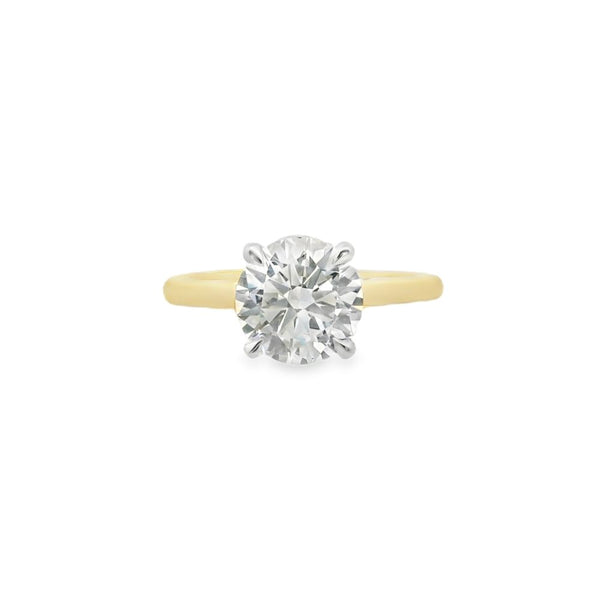 Round Brilliant Cut Single Stone 2.00ct Lab Grown Diamond, 18ct Yellow Gold Ring