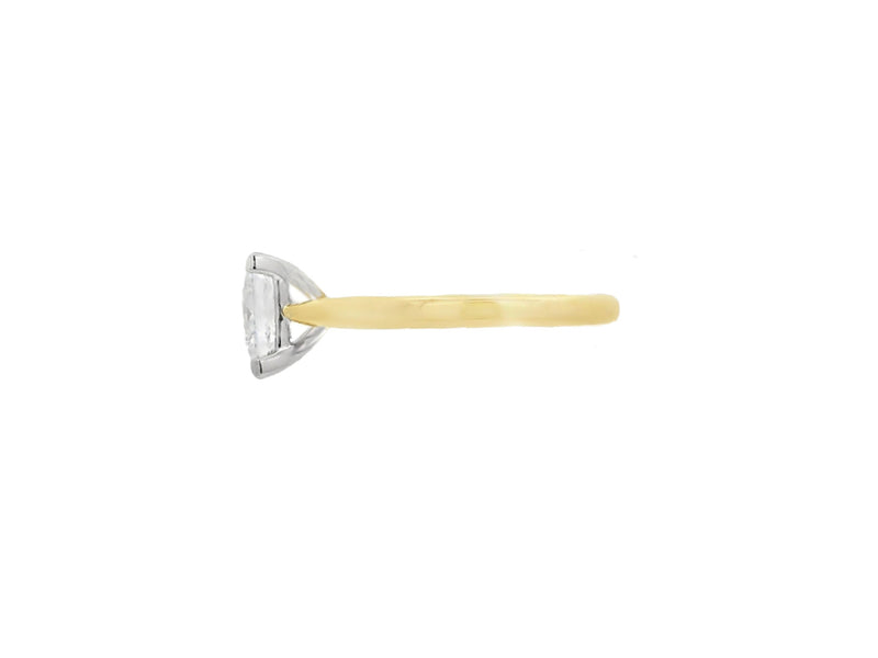 Princess Cut Single Stone 2.07ct Lab Grown Diamond, 18ct Yellow Gold Ring