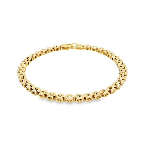 9ct Yellow Gold Brick Link Bracelet