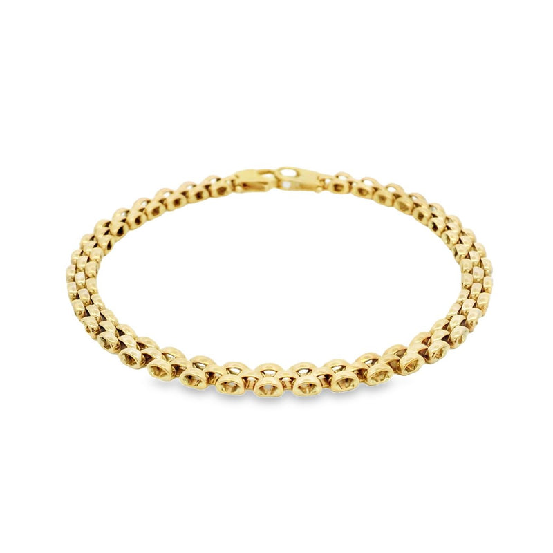 9ct Yellow Gold Brick Link Bracelet