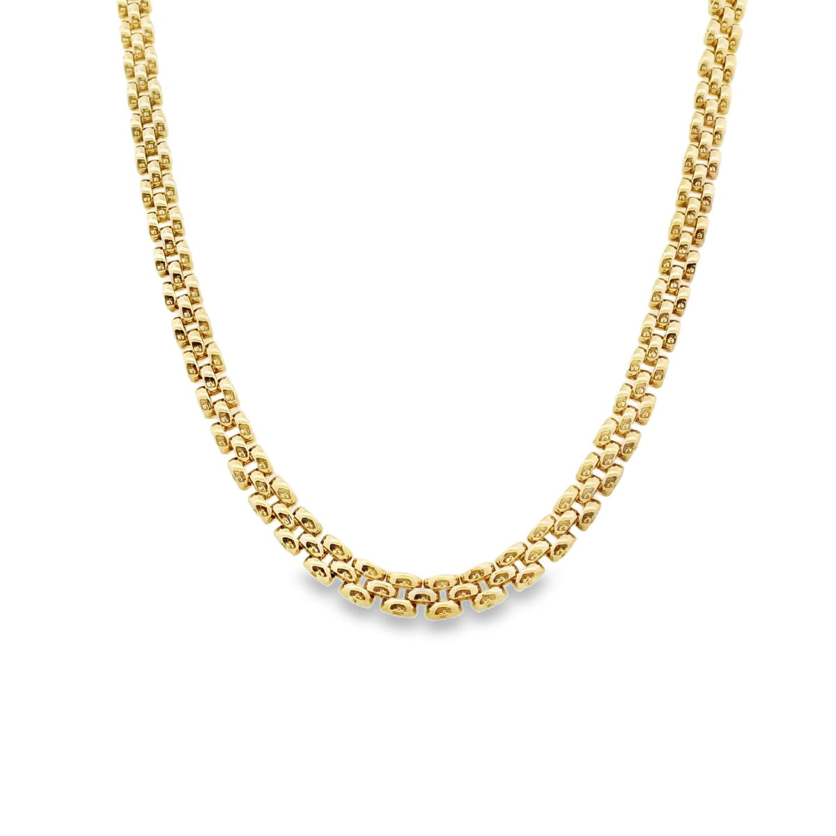 9ct Yellow Gold Brick Link Necklet