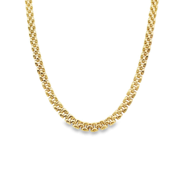 9ct Yellow Gold Brick Link Necklet