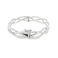 9ct White Gold Intertwined Wave Bangle