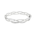 9ct White Gold Intertwined Wave Bangle
