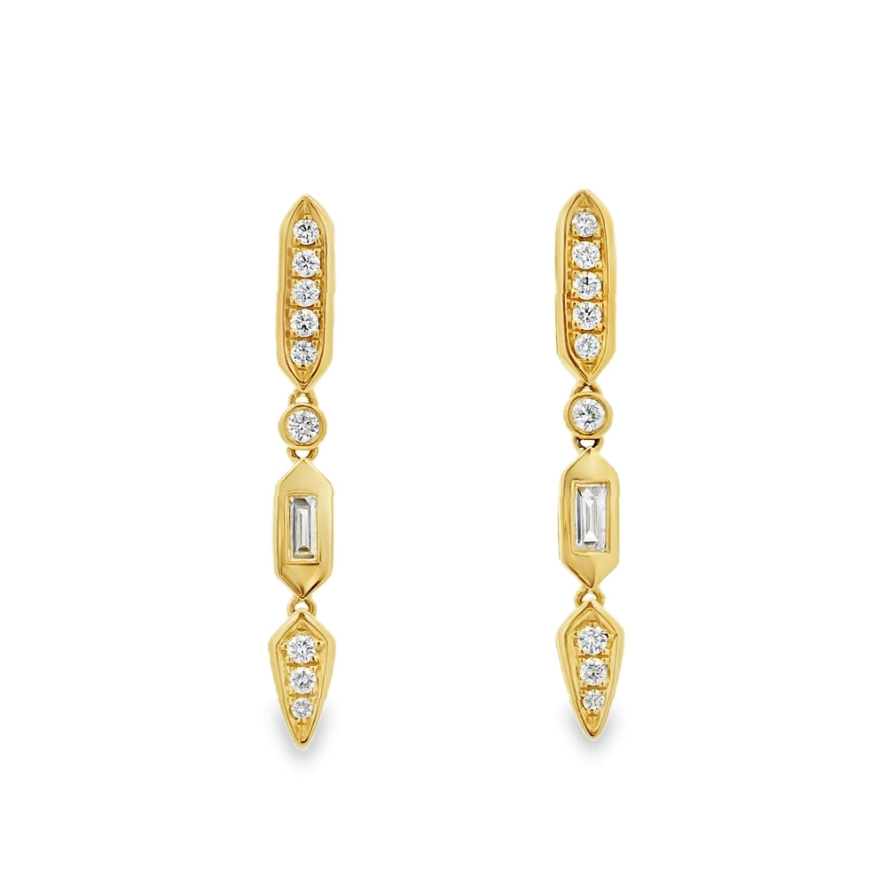 Diamond 18ct Yellow Gold 0.57ct Drop Earrings