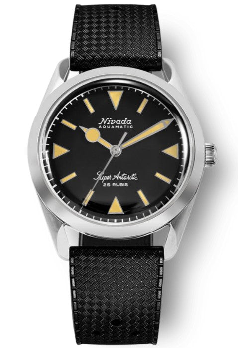 Nivada Grenchen Super Antarctic 38mm Black & Yellow Watch 32024A01
