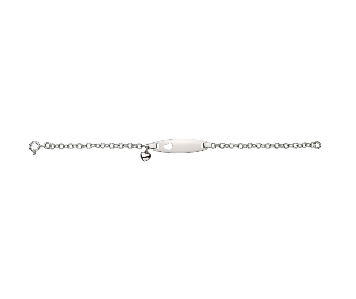Silver Childs Heart Identity Bracelet