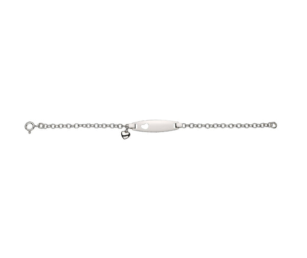 Silver Childs Heart Identity Bracelet