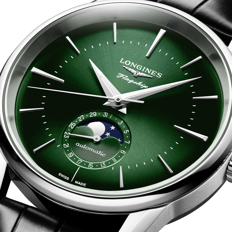 Longines Flagship Heritage Green Moonphase 38.5mm Watch L48154022