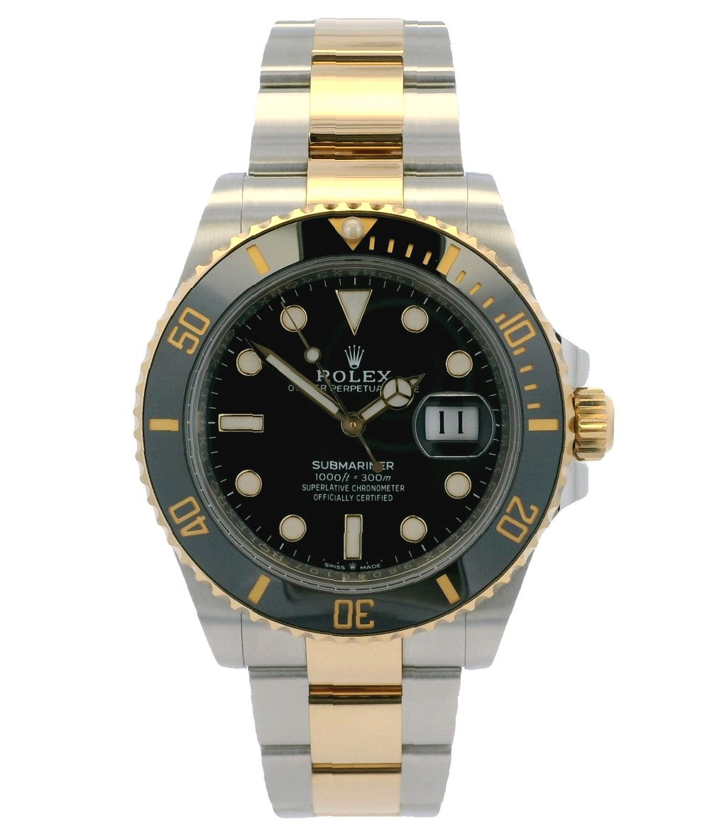 Rolex Submariner Date Black Oyster Steel & Yellow Gold 41mm Watch 126613LN