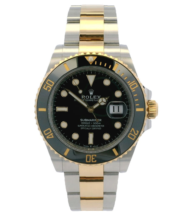 Rolex Submariner Date Black Oyster Steel & Yellow Gold 41mm Watch 126613LN
