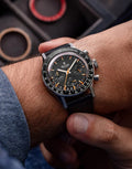 Nivada Grenchen Chronoking Mecaquartz 38mm Interchangeable Bezel Watch 87040Q01