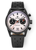 Nivada Grenchen Datomaster 36mm Black Mecaquartz Racing Strap Limited Edition Watch 88008Q10