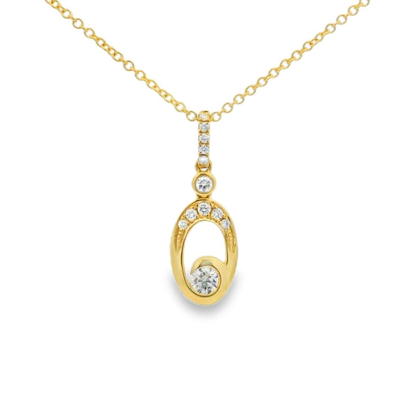 Diamond 18ct Yellow Gold 0.26ct Drop Pendant