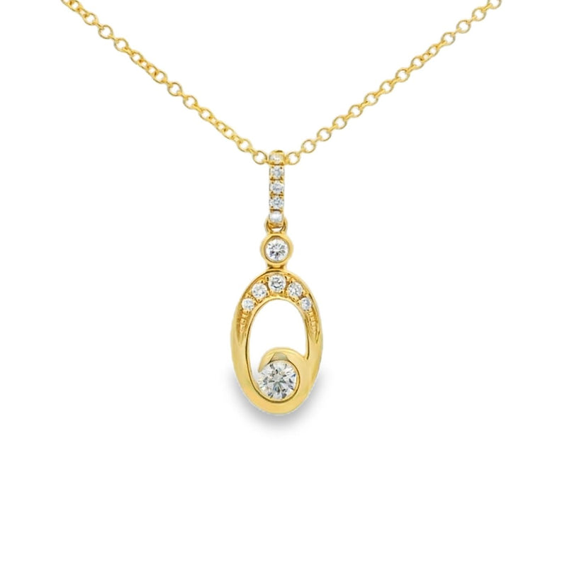 Diamond 18ct Yellow Gold 0.26ct Drop Pendant