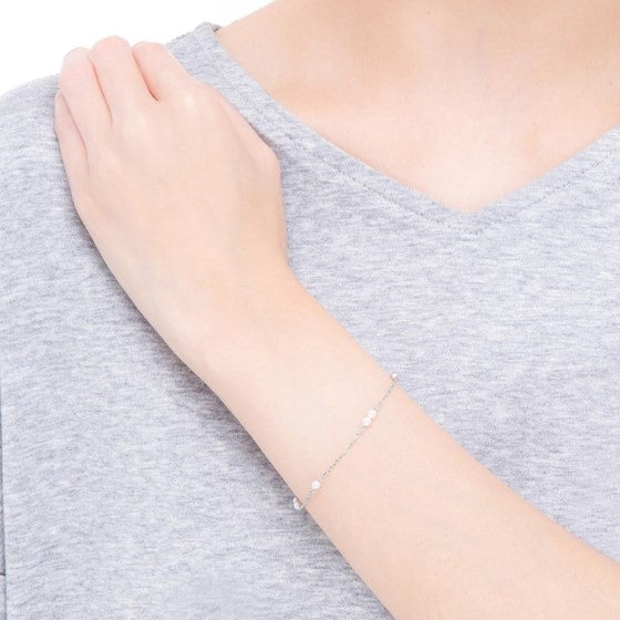 Mikimoto Pearl Chain 18ct White Gold Bracelet