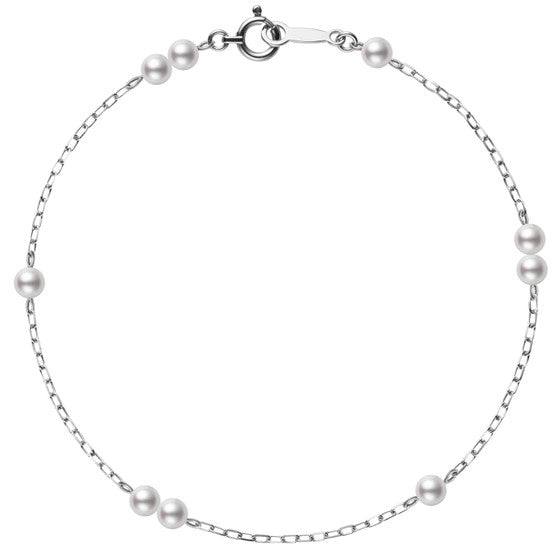 Mikimoto Pearl Chain 18ct White Gold Bracelet