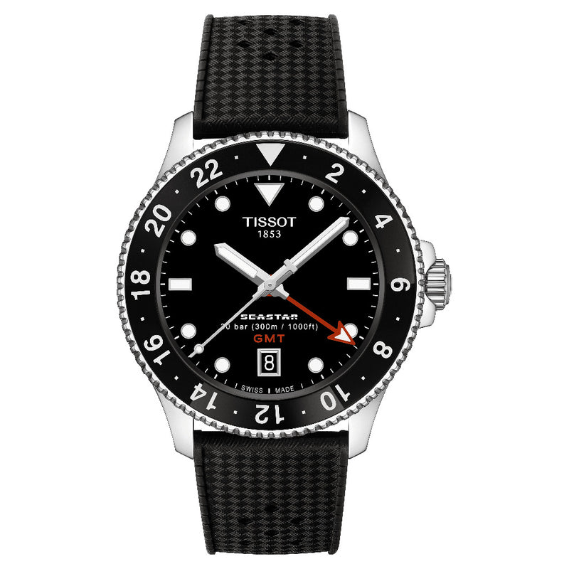 Tissot Seastar 1000 Quartz GMT Black 40mm Watch T1208521705100