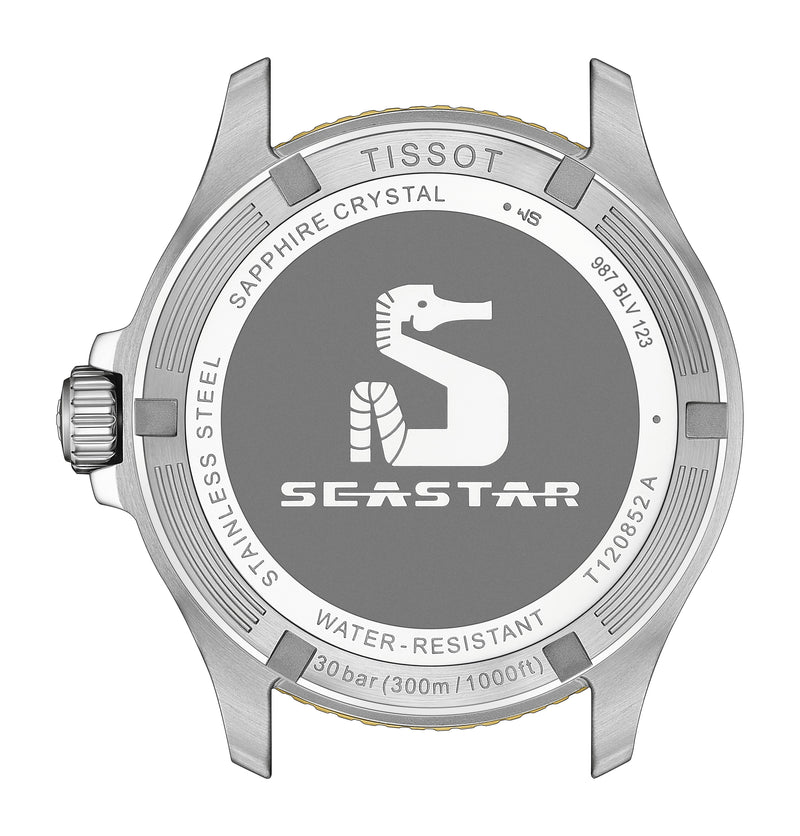Tissot Seastar 1000 Quartz GMT Two Tone Black 40mm Watch T1208522205100
