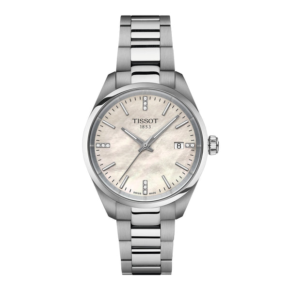 Tissot PR 100 Quartz MOP & Diamond 34mm Watch T1502101111600