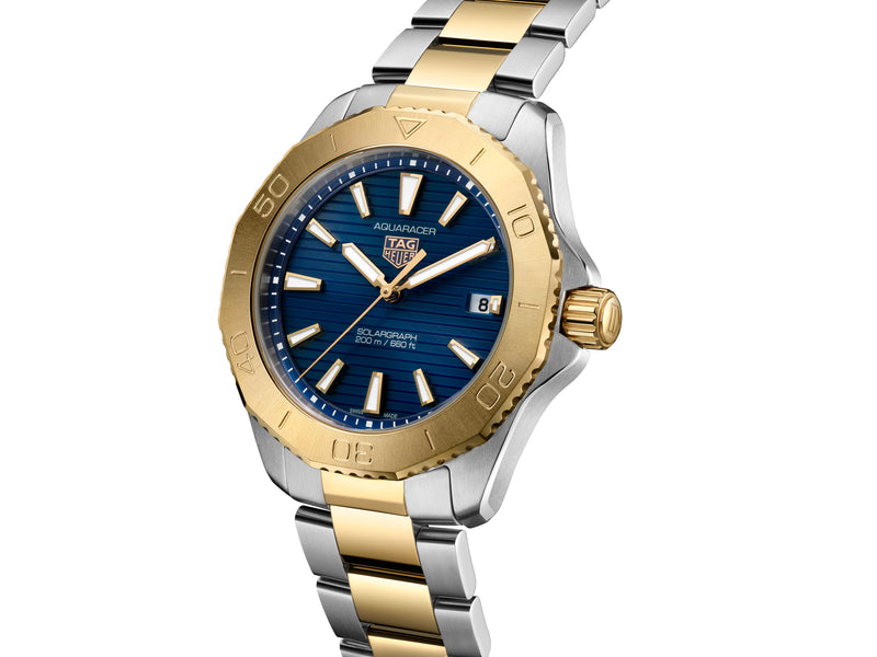 Tag Heuer Aquaracer Professional 200 Solargraph Two Tone 40mm Blue Watch